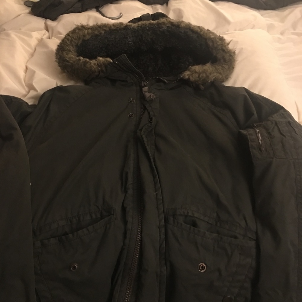 Wool / fur lined coat